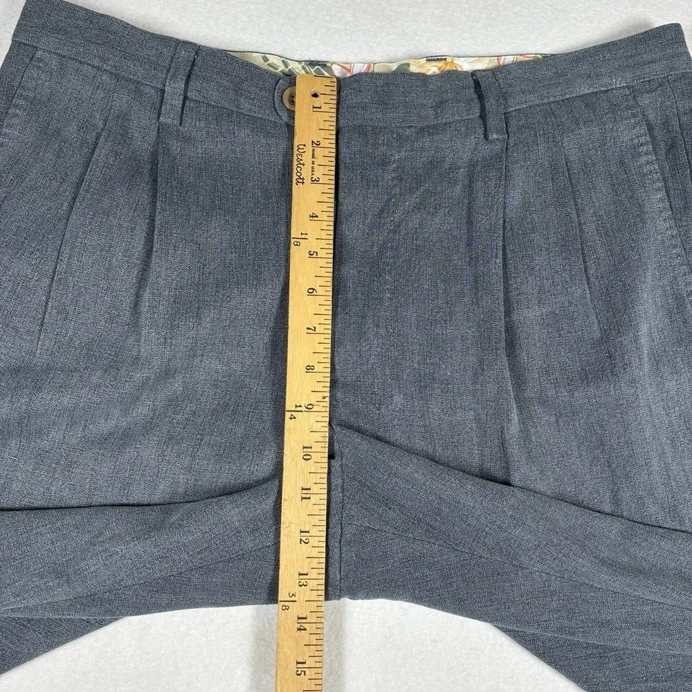 Tommy Bahama Men's 36 X 30 Gray Straight Leg Silk Cotton Pleated Chino Pants